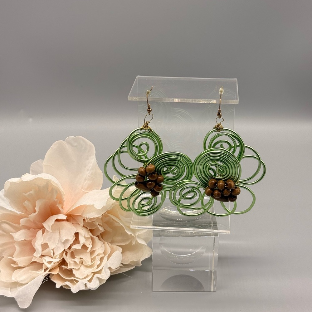 Runway Vintage Abstract Aluminum Wire Earrings